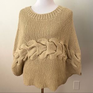 Romeo & Juliet Couture Tan Knot Sweater / Poncho
